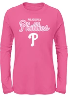 Philadelphia Phillies Girls Pink Big Game Long Sleeve T-shirt
