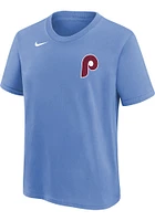 Trea Turner  Philadelphia Phillies Boys Light Blue Name and Number Short Sleeve T-Shirt