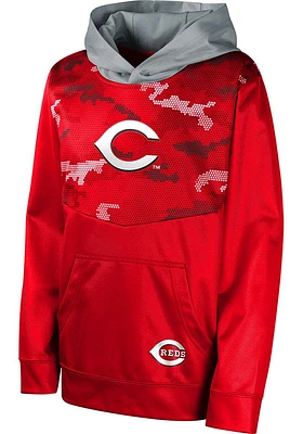 Cincinnati Reds Youth Red Dug Out Long Sleeve Hoodie