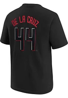 Elly De La Cruz Cincinnati Reds Youth Black Fuse City Connect Player Tee