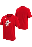 Nike Cincinnati Reds Youth Red Cooperstown Team Logo Short Sleeve T-Shirt