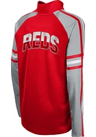 Cincinnati Reds Youth Red Thirdbase Blocker Long Sleeve Quarter Zip Shirt