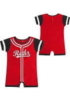 Cincinnati Reds Baby Grey Quick Pitch Short Sleeve One Piece