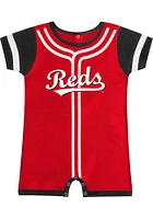 Cincinnati Reds Baby Grey Fast Pitch Short Sleeve One Piece