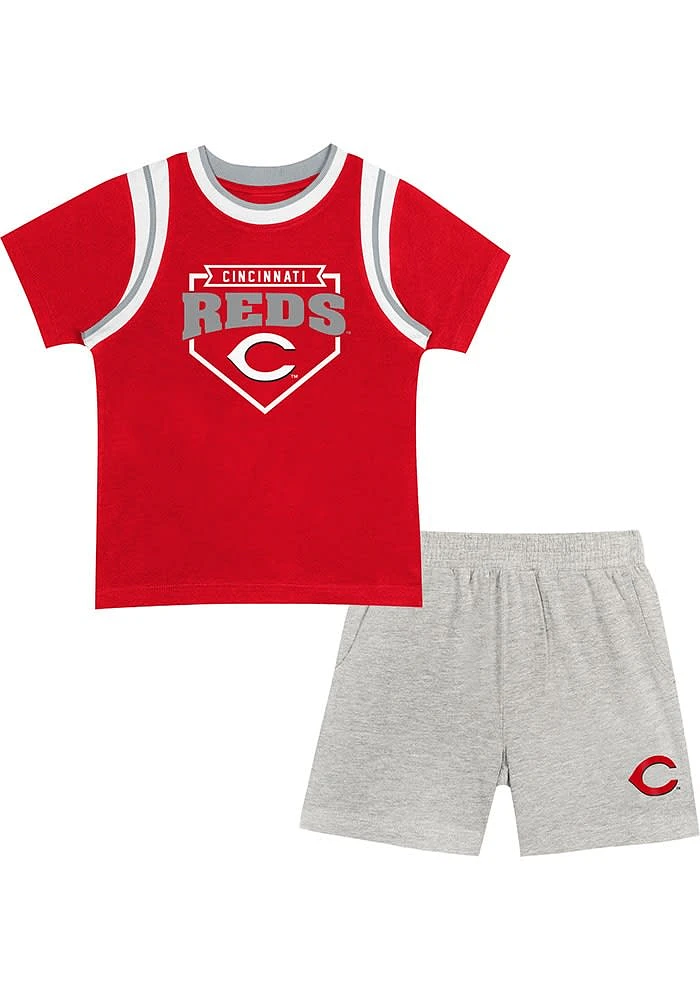 Cincinnati Reds Toddler Red Loaded Base Set Top and Bottom