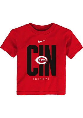 Nike Cincinnati Reds Toddler Red Team Score Board Short Sleeve T-Shirt