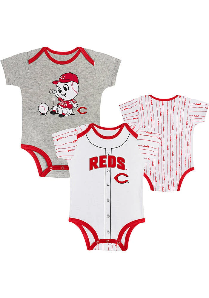 Cincinnati Reds Baby Grey Play Ball Design One Piece