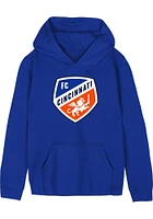 FC Cincinnati Boys Blue Primary Logo Long Sleeve Hooded Sweatshirt