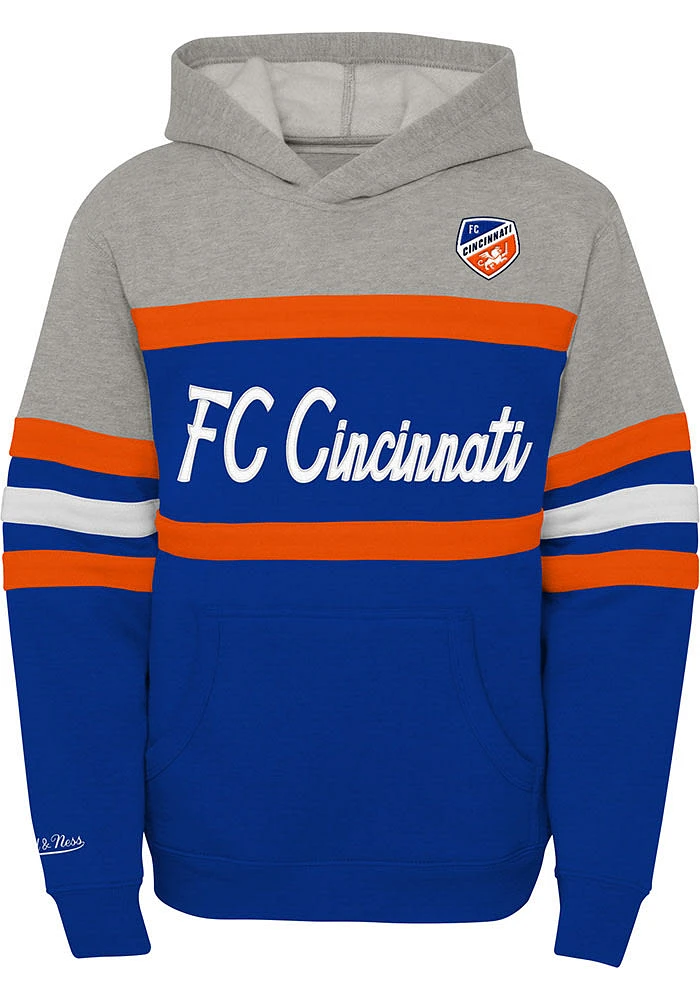 Mitchell and Ness FC Cincinnati Youth Blue Head Coach Long Sleeve Hoodie