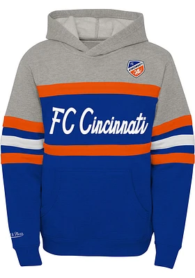 Mitchell and Ness FC Cincinnati Youth Blue Head Coach Long Sleeve Hoodie