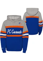 Mitchell and Ness FC Cincinnati Youth Blue Head Coach Long Sleeve Hoodie