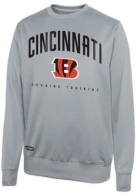 Cincinnati Bengals Mens Grey Base Crew Retro Team Long Sleeve Sweatshirt