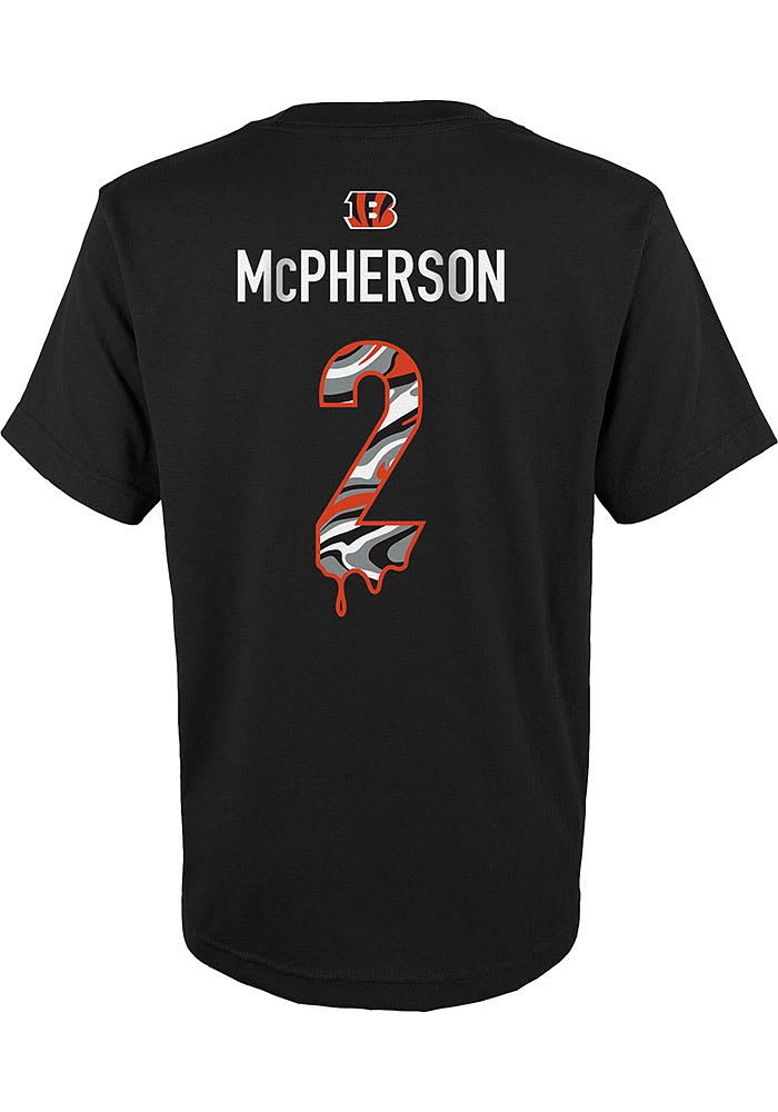 Evan McPherson Cincinnati Bengals Youth Black Name and Number Drip Player Tee