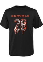 Joe Mixon Cincinnati Bengals Youth Black Name and Number Drip Player Tee