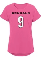 Joe Burrow Cincinnati Bengals Girls Pink Mainliner NN Short Sleeve Player T Shirt