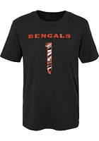 Ja'Marr Chase  Cincinnati Bengals Boys Black Name and Number Drip Short Sleeve T-Shirt