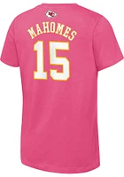 Patrick Mahomes  Outer Stuff Kansas City Chiefs Girls Pink Mainliner NN Short Sleeve T-Shirt