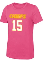 Patrick Mahomes  Outer Stuff Kansas City Chiefs Girls Pink Mainliner NN Short Sleeve T-Shirt
