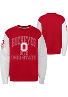 Ohio State Buckeyes Youth Red Third down Long Sleeve Crew Sweatshirt