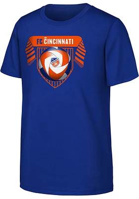 FC Cincinnati Youth Blue Scarf N Ball Short Sleeve T-Shirt