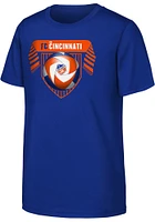 FC Cincinnati Youth Blue Scarf N Ball Short Sleeve T-Shirt