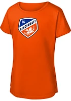 FC Cincinnati Girls Orange Primary Logo Short Sleeve Tee