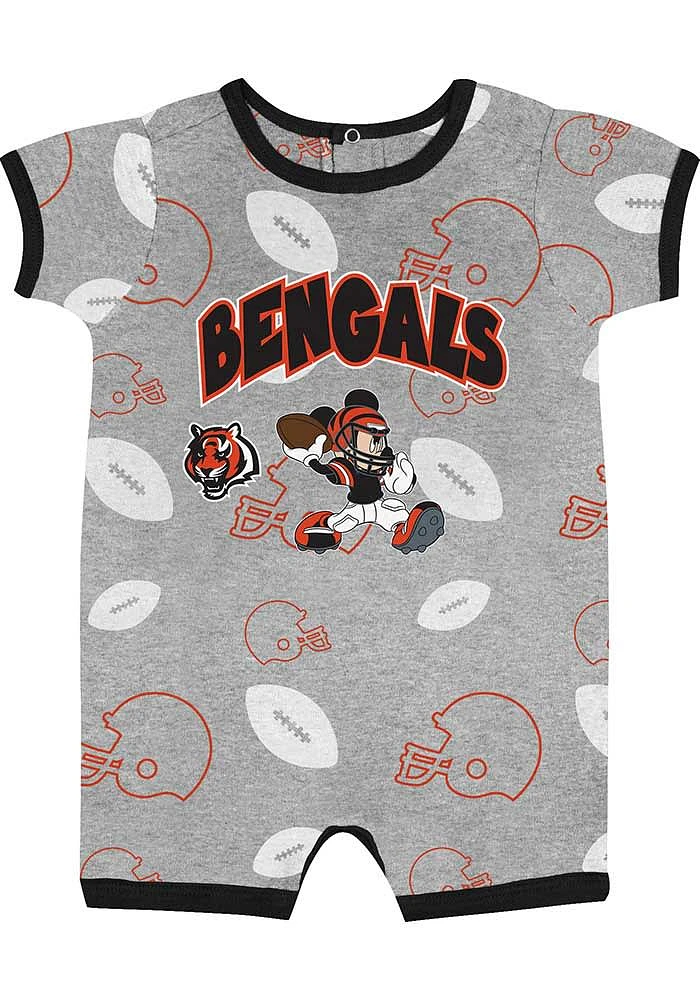 Cincinnati Bengals Baby Grey Game Winner Romper Short Sleeve One Piece