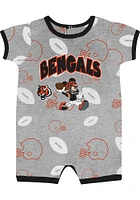 Cincinnati Bengals Baby Grey Game Winner Romper Short Sleeve One Piece