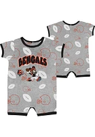 Cincinnati Bengals Baby Grey Game Winner Romper Short Sleeve One Piece