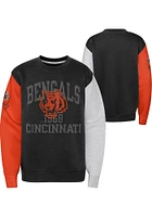 Cincinnati Bengals Youth Black 3rd and Goal Long Sleeve Crew Sweatshirt