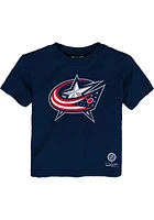 Mitchell and Ness Columbus Blue Jackets Toddler Navy Primary Logo Short Sleeve T-Shirt