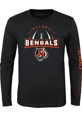 Cincinnati Bengals Boys Black Red Zone Long Sleeve T-Shirt