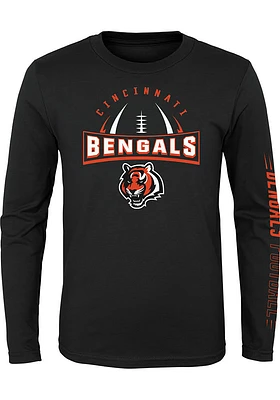 Cincinnati Bengals Youth Black Red Zone Long Sleeve T-Shirt