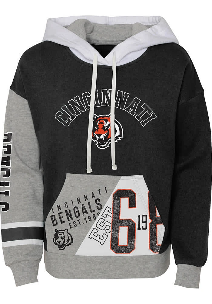 Cincinnati Bengals Girls Black True Fan Long Sleeve Hooded Sweatshirt