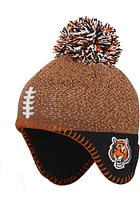 Cincinnati Bengals Football Head Baby Knit Hat - Brown