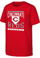 Cincinnati Reds Youth Red Loaded Base Short Sleeve T-Shirt