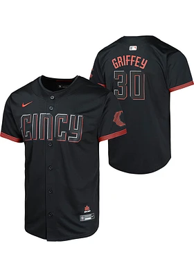 Ken Griffey Jr.  Nike Cincinnati Reds Youth Black City Connect Limited Jersey