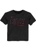 Nike Cincinnati Reds Toddler Black Wordmark City Connect Short Sleeve T-Shirt