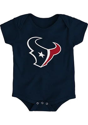 Houston Texans Baby Navy Blue Primary Logo Short Sleeve One Piece