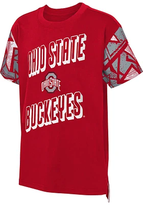 Ohio State Buckeyes Youth Red Game Changer Short Sleeve Fashion T-Shirt