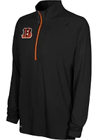 Cincinnati Bengals Mens Black SWEAT OUT Long Sleeve 1/4 Zip Pullover