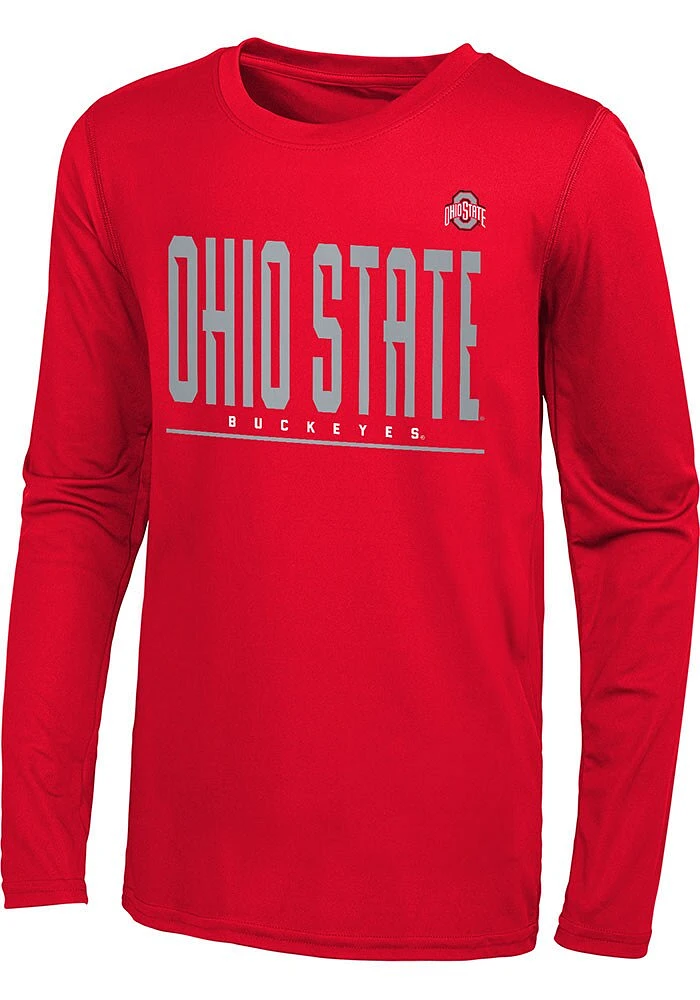 Ohio State Buckeyes Boys Red Pumped Up Long Sleeve T-Shirt