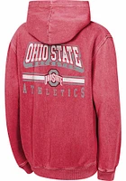 Ohio State Buckeyes Youth Red Cross Fade Long Sleeve Hoodie