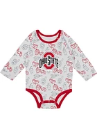 Ohio State Buckeyes Infant Red Little Champ LS and Hat Set Top Bottom