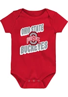 Ohio State Buckeyes Baby Red Sunday Commics 3PK SS Designed One Piece