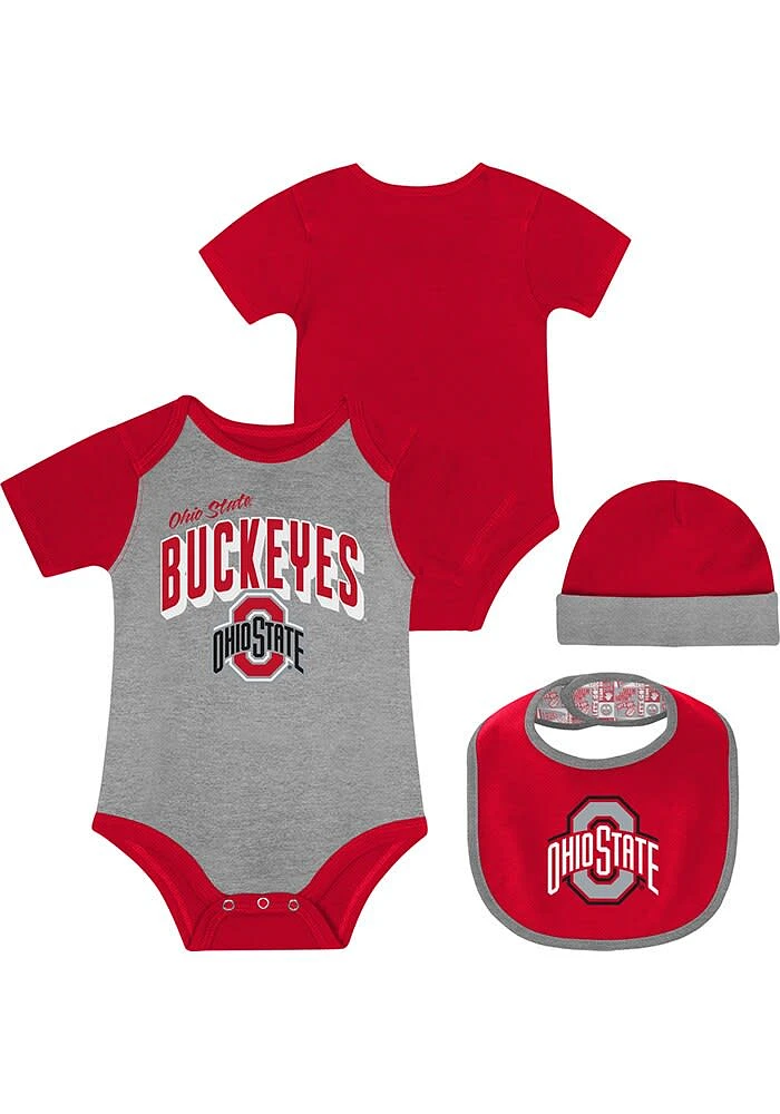 Ohio State Buckeyes Baby Red Dynamic Duo Set One Piece with Bib