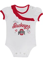 Ohio State Buckeyes Infant Girls Red Love My Team Set Top and Bottom