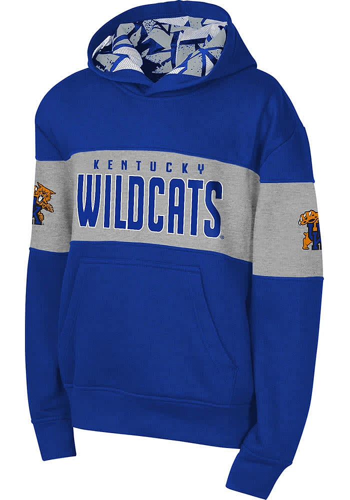 Kentucky Wildcats Youth Blue Red Zone Long Sleeve Hoodie