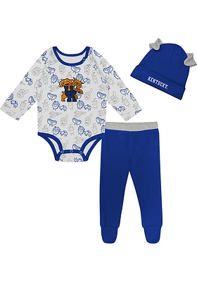 Kentucky Wildcats Infant Blue Little Champ LS and Hat Set Top Bottom