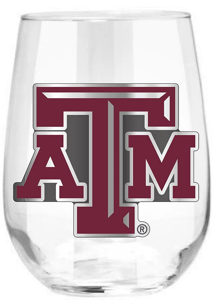 Texas A&M Aggies 15oz Emblem Stemless Wine Glass